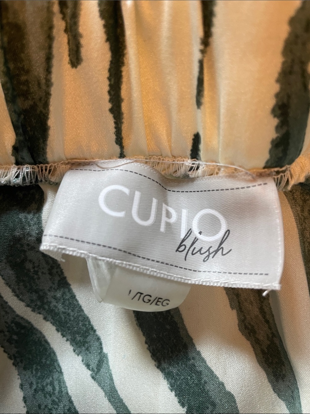 CUPIO Blush Zebra Print Maxi Skirt - Green & White size L